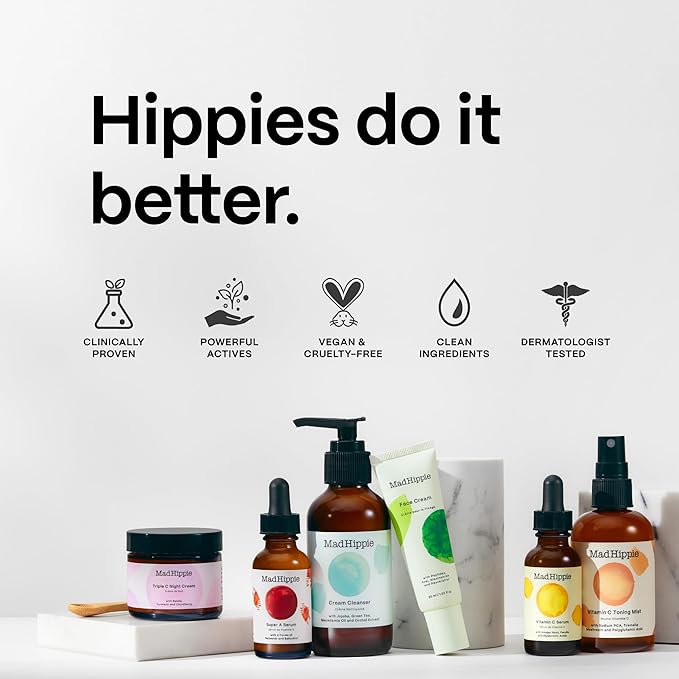 Mad Hippie Corrective Peptide Serum for Face – Skin-Tightening Collagen Peptides, Anti-Wrinkle Essentials, 1.02 Fl Oz