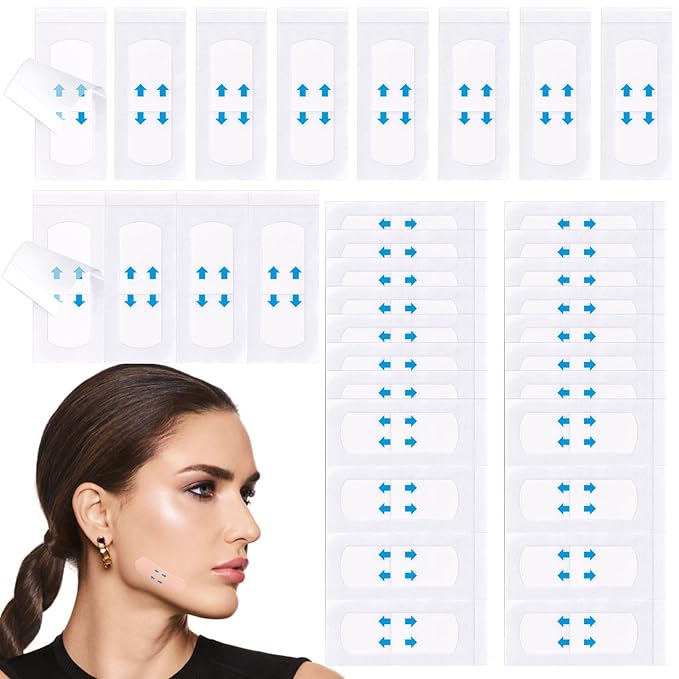 100 Pcs Face Lift Tape Invisible, Neck Tape Lifting Invisible, Neck Lift Tape, Facelift Tape for Face, Lifting Loose Sagging Skin, Eyes, Jowls, Double Chin