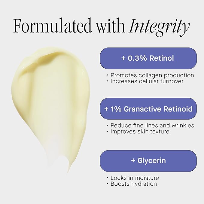 Brandefy Dual Retinol Renew Cream with 0.3% Retinol & 1% Granactive Retinoid, Renew Retinol Face Moisturizer for Wrinkles & Fine Lines, Made in The USA, Suitable for All Skin Types (1.6 Oz)