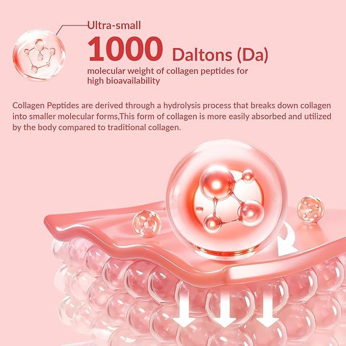 2 Pack Sugar Free Hydrolyzed Collagen Filled Gummies for Women, with 2500mg Collagen Peptide Type I,II,III,V,X, Biotin,Vitamins,Hyaluronic Acid for Skin Hair Nails, 120 Gummies