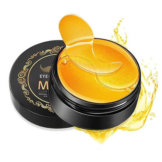 DAMUSI Gold Under Eye Patches for Puffy Eyes and Dark Circles,Moisturise 24k Gold Eye Mask for Dark Circles,Smooth Wrinkles Collagen Eye Patches,Reduce Eye Lines Eye Care（30 Pairs）