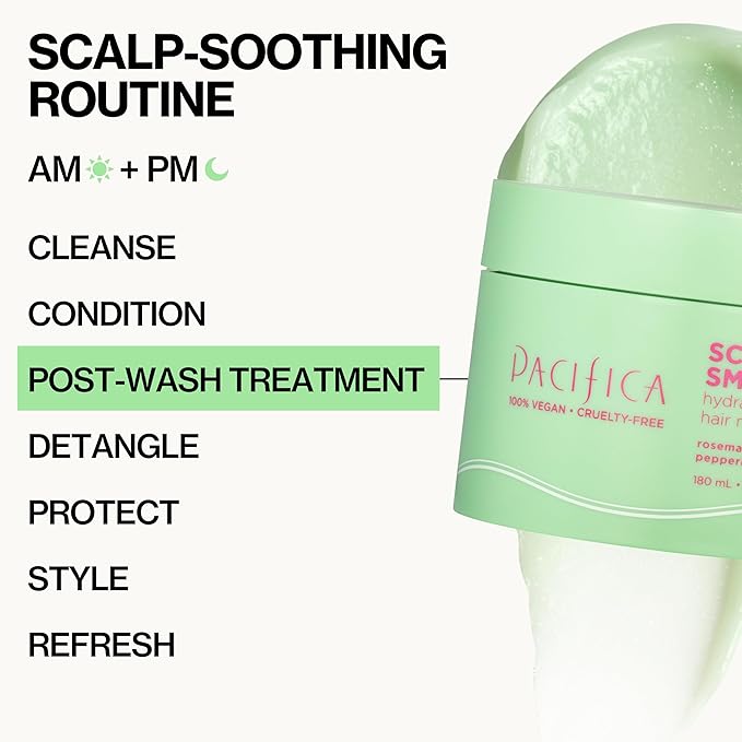 Pacifica Scalp Smoothie Hydrating Scalp Treatment & Leave-On Hair Mask, Cooling Relief for Dry, Flaky, Itchy Scalp & Thinning Hair, Vegan & Cruelty-Free, 6 fl oz