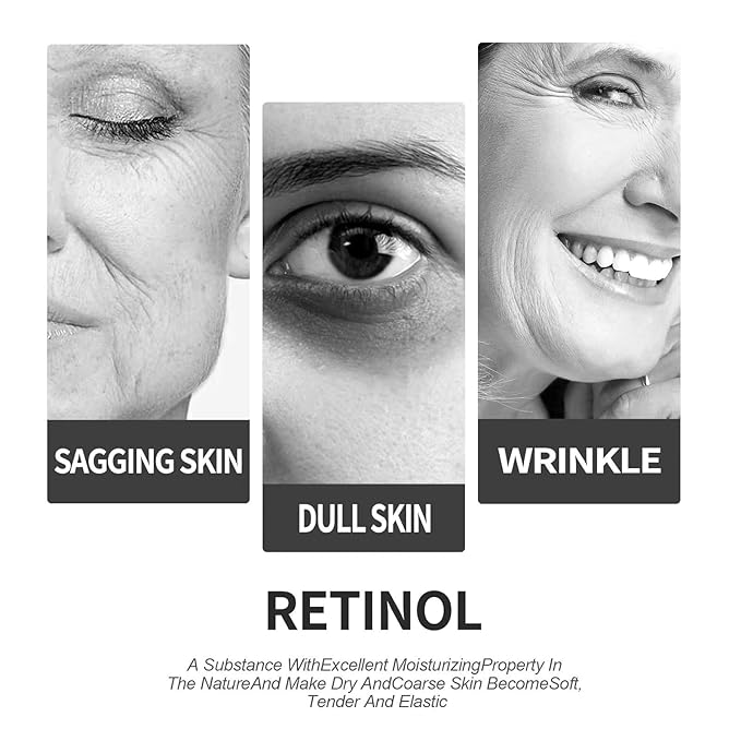 Korean Retinol Collagen Complex Cream, Advanced Day & Night Face Moisturizer with Vitamin C & Hyaluronic Acid, Anti-Aging & Acne Control for Men and Women (60g), Safe for All Skin Types