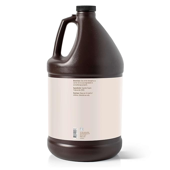 Plant Therapy Fractionated Coconut Oil for Skin, Hair, Body 100% Pure, Natural Moisturizer, Massage & Aromatherapy Liquid Carrier Oil 1 Gallon