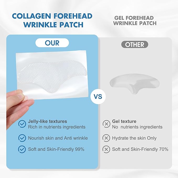 Forehead Wrinkle Patches 20pcs, anti wrinkle patches for all skin types with Collagen and Vitamin E, Forehead Wrinkles Treatment for deep forehead wrinkle remover