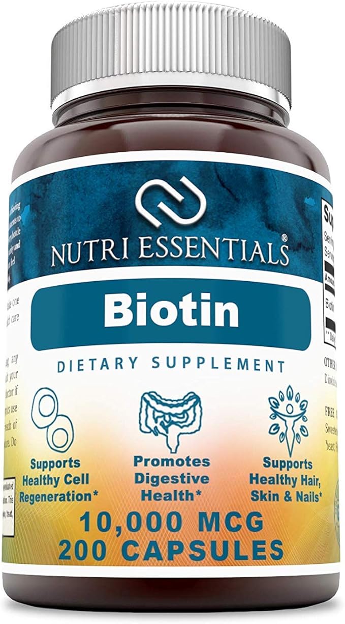Biotin 10,000 Mcg 200 Capsules (Non-GMO)- Supports Healthy Hair, Skin & Nails - Promotes Cell Rejuvenation and Energy Production*