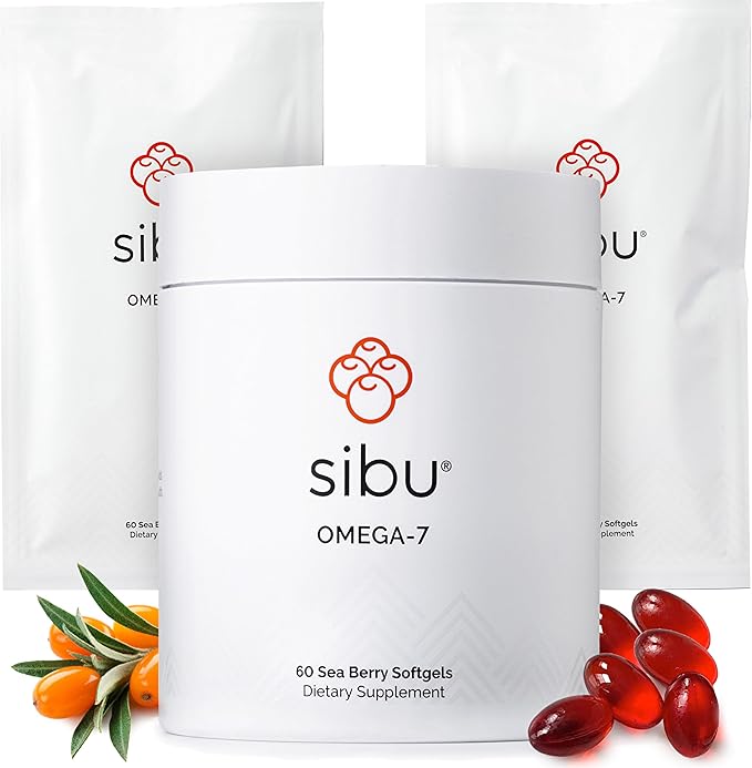 sibu Omega-7 Softgels, Premium Organic Himalayan Sea Buckthorn Oil (180ct, 90 Day Supply) – Supplement for Healthy Skin, Hair, Nails and Dryness