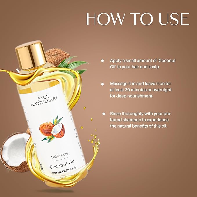 Cold Pressed Virgin Coconut Oil Pure & Natural | Vitamin E | for Long, Strong & Gorgeous Hair, Body | All Skin & Hair Types - 100 ml