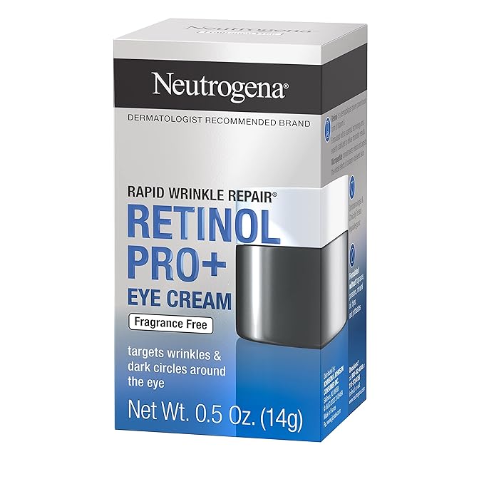 Neutrogena Rapid Wrinkle Repair Retinol Pro+ Anti-Wrinkle Eye Cream, Targeted Eye Cream for Wrinkles & Dark Circles, Formulated without Fragrance, Dyes, Phthalates, and Parabens, 0.5 oz