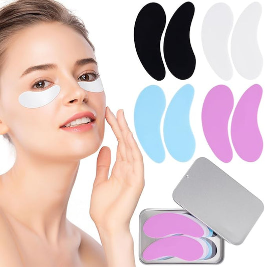 Joez Wonderful Under Eye Patches 4 Pairs, Silicone Reusable Eye Patches, Under Eye Mask for Skin Care Effect to Reduce Wrinkles and Fine Lines, Tin Case