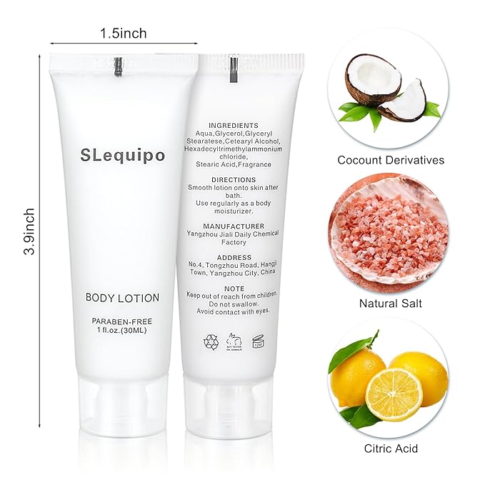 Travel Size Body Lotion Bulk (1 fl oz, 200 Pack), Refreshing Hotel Body Lotion, Mini and Small Size Body Lotion, Guest Hotel Toiletries in Bulk - Mini Body Lotion, Clear Container