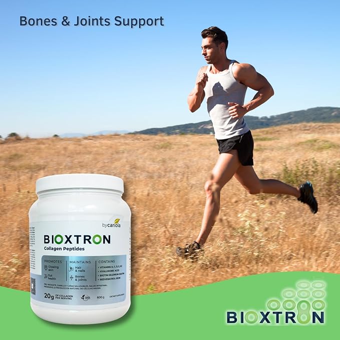 Bioxtron Collagen Peptides Powder - Skin Support, Hair & Nails Support - Stem Cell Renewal Bones & Joinst Support - Type I Collagen - AFA Hyaluronic Acid - 21 Oz