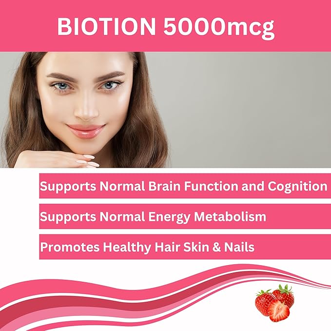 Greenfield Nutritions - Halal Biotin Gummies Vitamin for Hair, Skin and Nails, Supports Fat Metabolism, Hair Growth, Strong Nails & Clear Skin, Gelatin Free, Non-GMO, and Gluten Free - 90 Gummies