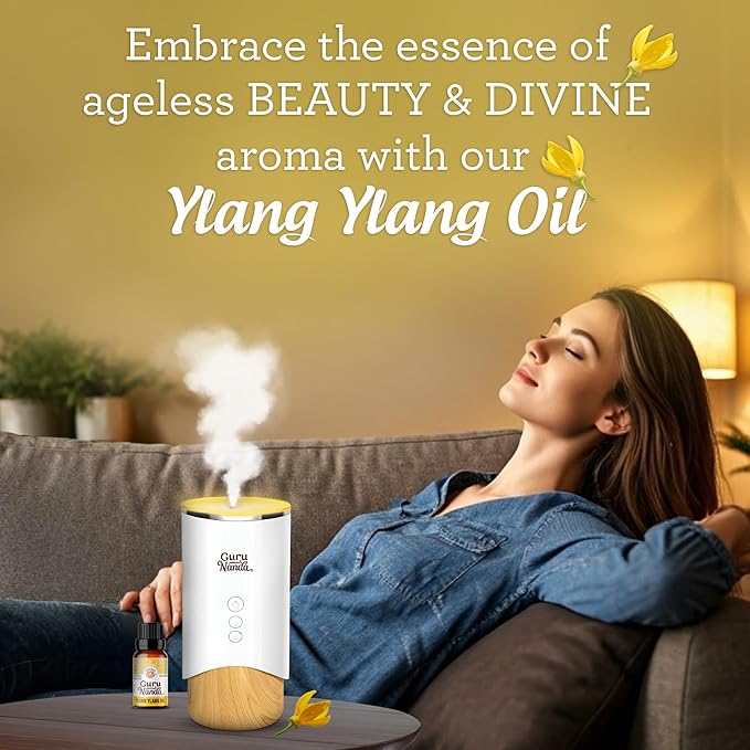 GuruNanda Ylang Ylang Essential Oil (10ml Each) - 100% Pure, Natural and Undiluted Diffuser Oil for Aromatherapy, Massages & DIY Recipes - 2 Pack