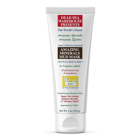 Dead Sea Warehouse – Amazing Minerals Mud Mask – 4 OZ – Dead Sea Mud Cleansing Mask – Mineral Rich – Helps Exfoliate, Purify, & Nourish Skin