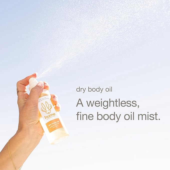 HUME SUPERNATURAL Dry Body Oil Spray - Ultra Hydrating Oil for Dry Skin, Light and Nourishing Body Oils for Women and Men, Long-Lasting Moisture (Amber Woods 1-Pack)