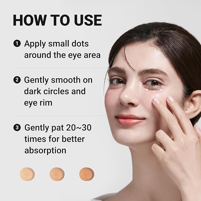 Tinted Eye Cream for Dark Circles, Korean Undereye Cover & Care Dual Action Concealer, Hydrating Formula with Niacinamide, Dark Spot Cream 0.52 oz - Light Beige