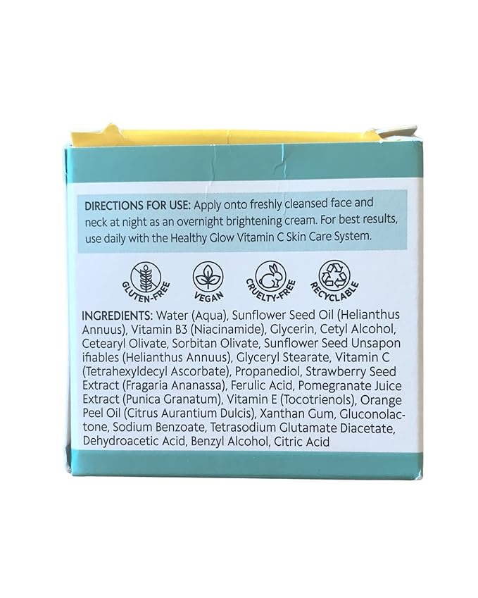 ShiKai Healthy Glow Brightening Night Cream (1 oz) | Hydrating Skin Lotion | With Vitamins C, E, Niacinamide | Provides a healthy glow in skin.