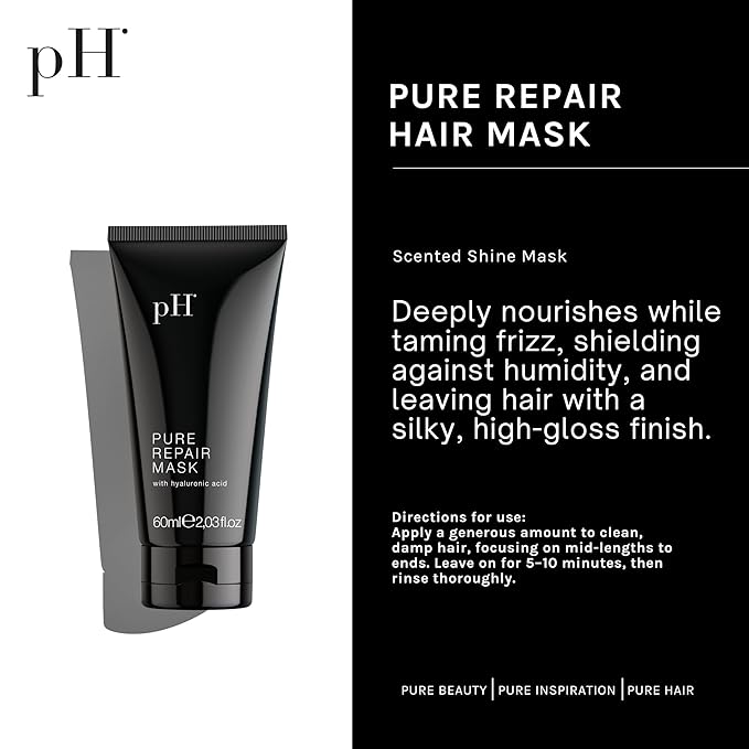 pH PURE HAIR Pure Repair Hair Mask - Revitalizing Treatment for Damaged Hair, 2.02 Oz