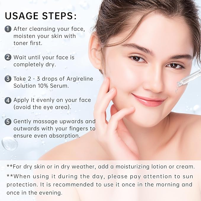 Anti Aging Argireline Solution 10%,Anti Wrinkle Hydrating Argireline Serum with Centella & Hyaluronic Acid for Skin Barrier Repair,30ml Peptides Serum for Face Reduce Fine Lines,2Pcs