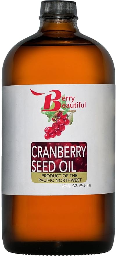 Cranberry Seed Oil - 32 fl oz - Cold-pressed from US grown Cranberries - Moisturizing for Face, Body & Hair