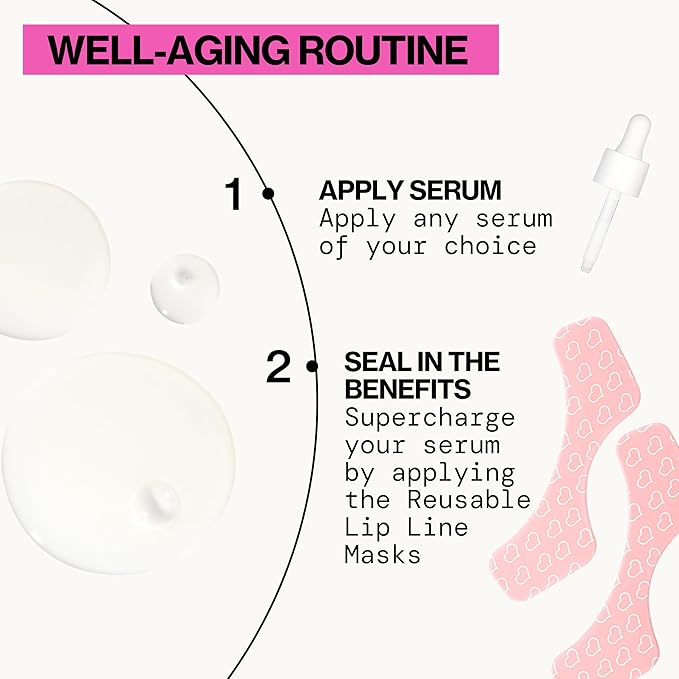 Pacifica Beauty Reusable Lip Line Mask, Skincare, Silicone Mask, For Fine Lines and Wrinkles, Lift and Firm, Pair with Serum, Storage Tin Included, Skin Care, Face Masks Skincare, Vegan, 2 Pieces