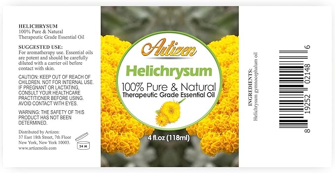 Artizen 4oz Oils - Helichrysum Essential Oil - 4 Fluid Ounces
