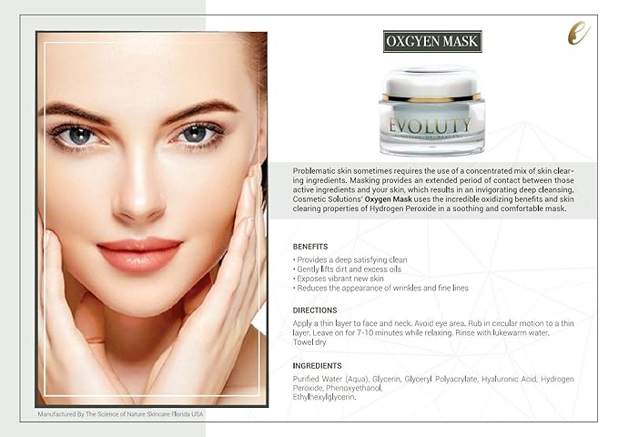Skin Care Oxygen Mask, Skin Mask, Face Mask, Deep Cleaning Mask, Shinny Facial Looking - Gently Lifts Dirt and Excess Oils