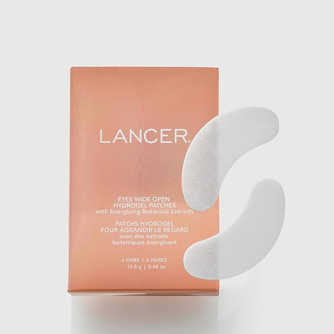 Lancer Skincare Hydrogel Under Eye Patches with Energizing Botanical Extracts, Gel Eye Patches for Under Eye Revitalization (12 Patches)