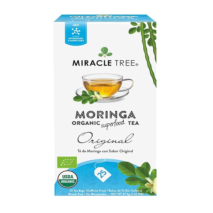 Miracle Tree - 12 Count of Organic Moringa Superfood Tea, 25 Individually Sealed Tea Bags, Original (Keto, Detox, Energy/Immunity Booster, Vegan, Gluten-Free, Organic, Non-GMO, Caffeine-Free)