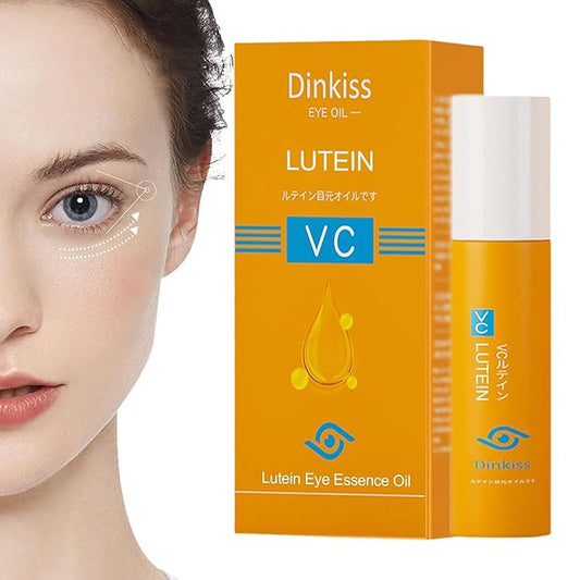 Dinkiss Lutein Eye Essence Oil - Lutein Eye Essence Oil, Lutein Eyes Vc Cream to Improve Eyes Bags Dark Circles (1pcs, 8ml/pcs)