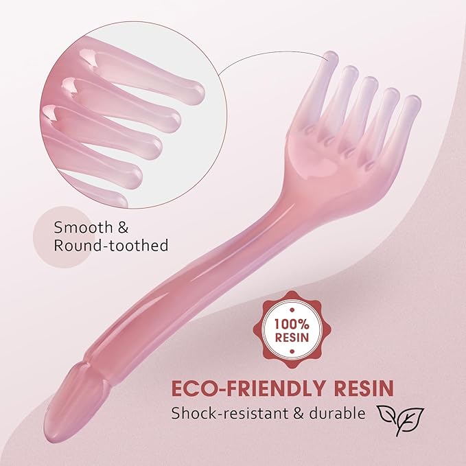 MoyRetty 2 Pack Manual Scalp Massagers, Perfect Scalp Massage Comb for Men & Women Home or Travel Use, Head Spa Gua Sha Tools for Relaxing(Pink)