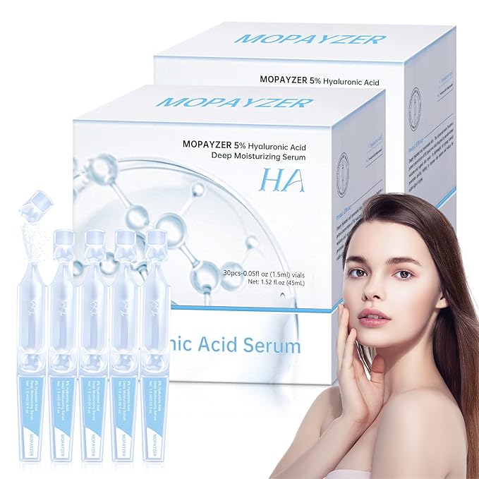 60 Pcs 5% Hyaluronic Acid Serum Ultra-Hydrating Vials, Hyaluronic Acid Tubes, Wake Nature Perfection Hyaluronic Serum, Single-Use Ultra-Hydrating Essence for Face