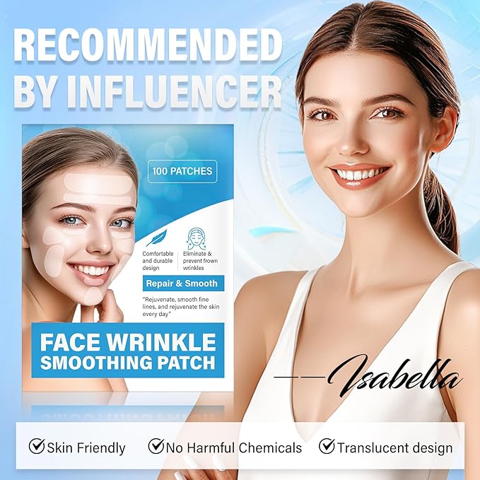 Anti Wrinkle Patches, Effective Wrinkle Patches for Face & Forehead, Facial Lines Stickers Overnight, Reduce Eyes & Face Fine, Smooth Fine Lines, Comfortable and Breathable