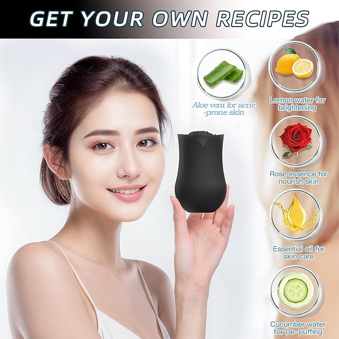 Ice Roller For Face，Cryo Cube Ice Roller For Facial And Eye,Skincare Tools,For Relieving Facial Edema, Shrinking Pores, And Lifting And Firming The Skin (Black)