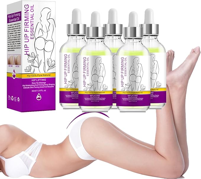 Safudan Hip Plump Up Oil,Firming Body Oil, Natural Herbal Hip Lift Buttock Massage Oil, Butt Firming Enhancement Essential Oil for Women, Firming & Lifting Fast (5 PCS)