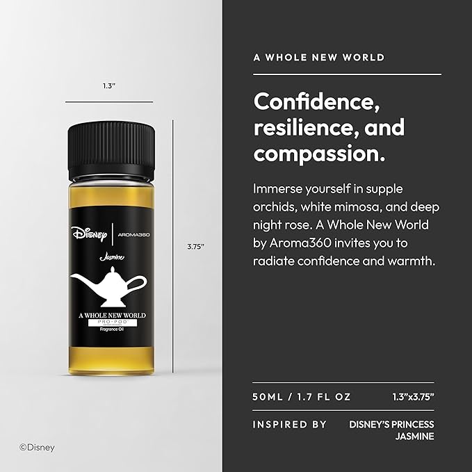 Aroma360 | Disney Pro- Pod | A Whole New World Fragrance Oil Blend | Disney Princess Jasmine | Luxury Essential Oil Diffuser | Aromatherapy Scent Diffuser Oil | Bergamot Orange Blossom Rose 1.7 fl oz