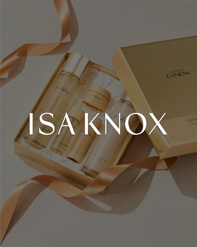 ISA KNOX Royal Golden Skin care Gift Set (11.4fl oz) - Korean Luxury Skin Care for Rejuvenation and Youthful skin. Royal Peptides & Jelly, Niacinamide. Guasha
