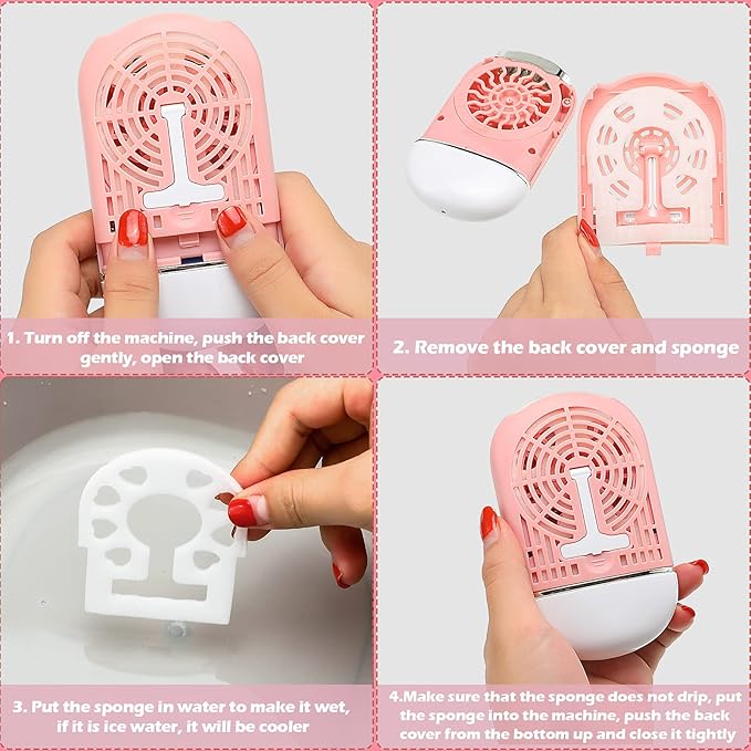 Eyelash Fan USB Portable Lash Dryer Nano Facial Mister Face Mister Portable Facial Steamer with 20ml Water Tank Rechargeable Handheld Mini Fan Lash Dryer Eyelash Extension(Pink)
