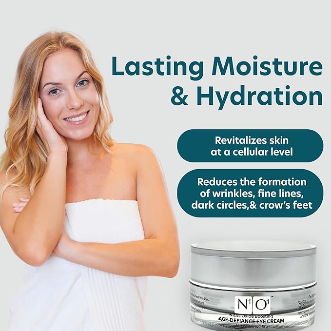Age-Defiance Eye Cream - Day & Night Moisturizer with Nitric Oxide, Hyaluronic Acid, Complex Peptides, Ceramides - Hydrating Eye Cream for Dark Circles, Wrinkles, Fine Lines, Puffiness - 0.5 oz.