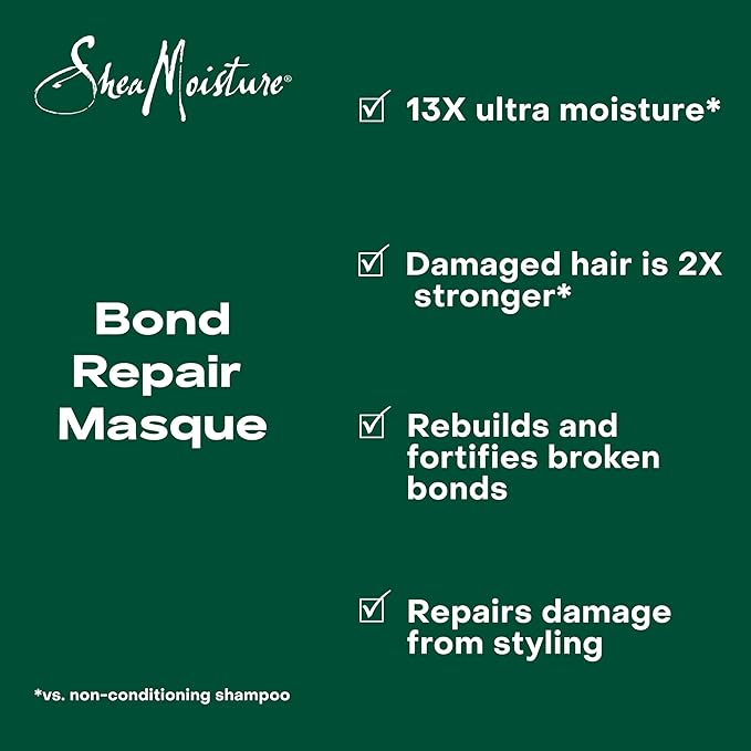 SheaMoisture Bond Repair Masque Amla Oil Deeply Moisturizes and Visibly Repairs Damage with Hydroplex Technology and Amla Oil for Stronger Hair with Restorative HydroPlex Infusion 11 oz