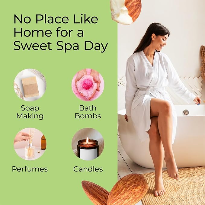 Good Essential – Professional Almond Fragrance Oil 10 ml for Diffuser, Candles, Soaps, Perfume, Aromatherapy 0.33 fl oz