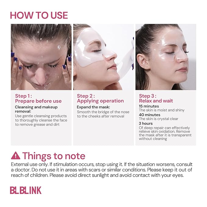 5 Pack Moisturizing Collagen Firming Hydrogel Mask 34gx25ea, Overnight Repair for Dry Skin, Collagen Face Masks, Firming & Anti-Aging, Hydrating Face Masks，Skincare