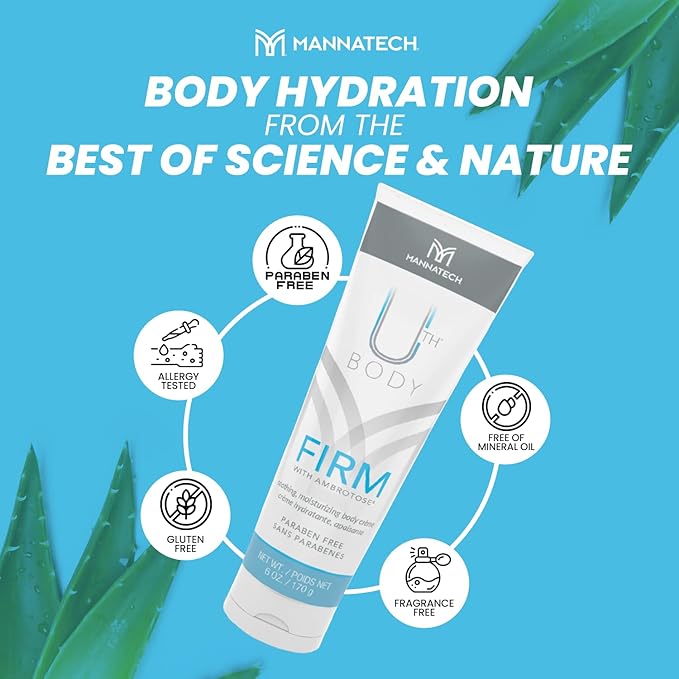 Mannatech Moisturizing Body Cream, Firm with Ambrotose 6oz. Moisturizer for Dry Skin, Refresh, Hydrates, and Softens Whole Body, Mild Formula, Paraben-Free, Moisturizing Cream For All Skin-Types
