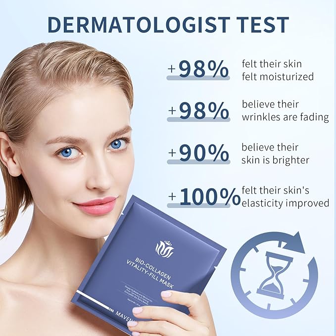 Bio-Collagen Face Masks, Real Deep Collagen Mask, Vitality-Fill Deep Hydrates, Facial Hydrogel Masks | TikTok Trend Items | Korean Skin Care