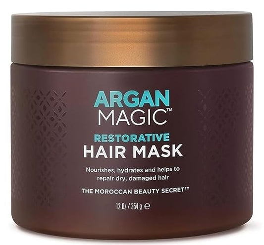Argan Magic Restorative Hair Mask - Protein Rich Conditioning Hair Mask that Hydrates, Restores And Repairs Damaged Hair | Made in USA, Paraben Free, Cruelty Free (12 oz)