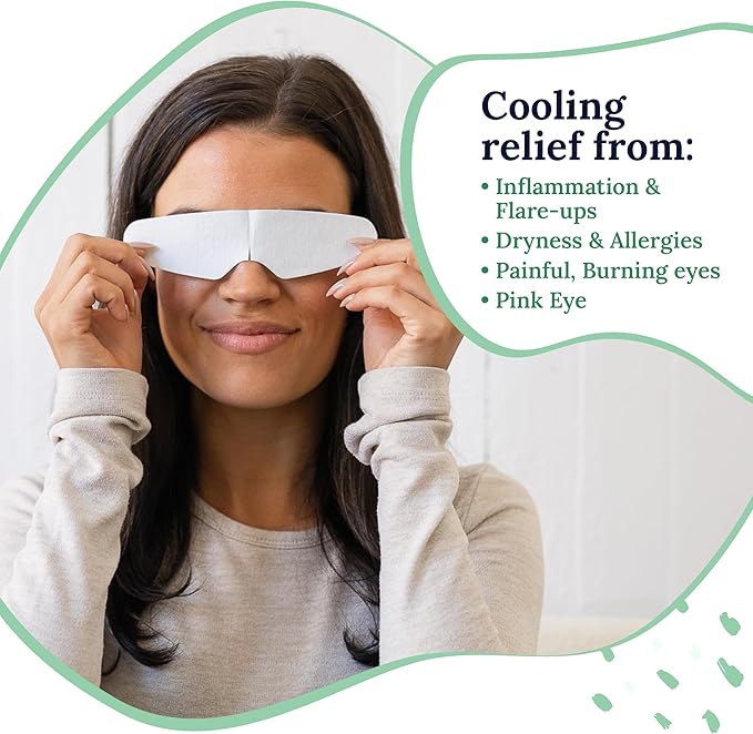 Rescue: Hydrogel Self Cooling Compress | Cold Eye Masks for Puffy Eyes | Self Cooling Eye Compress for Fast Relief | Travel Ready | 6 Count | FSA & HSA Eligible