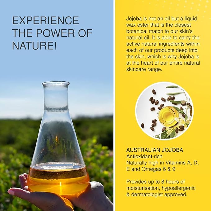 Jojoba 100% Pure Australian Oil 250ml – Cold-Pressed Natural Oil for Face, Hair & Body – Lightweight, Non-Greasy, Hypoallergenic Moisturizer – Sustainably Grown & Bottled in Australia