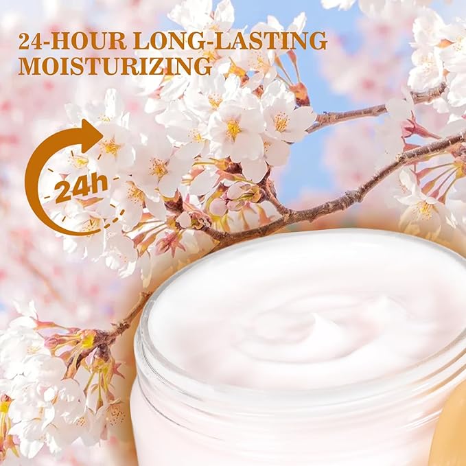 Cherry Blossom Lotion, Travel Size Body Lotion for Women and Men Dry Skin, Deep Moisturizing and Hydrating with Natural Shea Butter, Smell Good, 100ml(3.4floz)