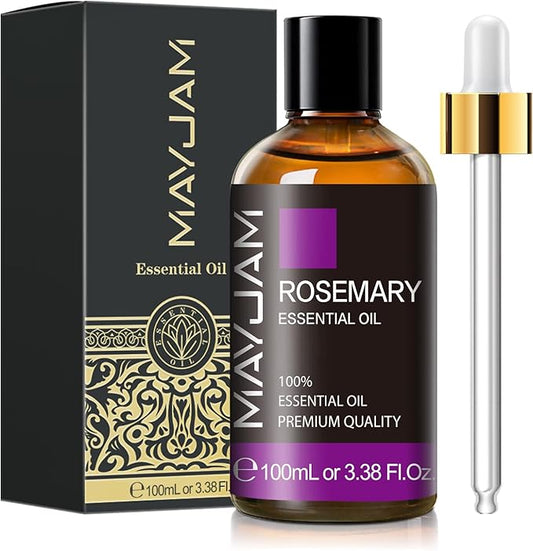 Rosemary Essential Oil with Dropper, MAYJAM Pure Rosemary Oil Aromatherapy Oils for Humidifier and Diffusers, 3.38FL.OZ